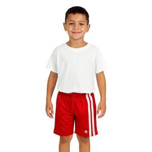 Place Sports Red Athletic Basketball Shorts Boys Size 7/8 White Side Stripes